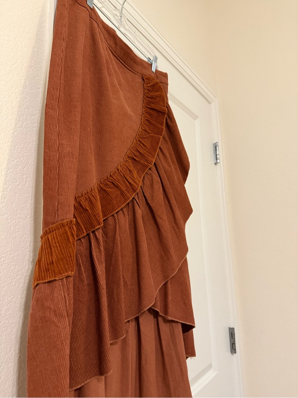 Listicle Rust Ruffle High-Low Skirt - Picture 3 of 8